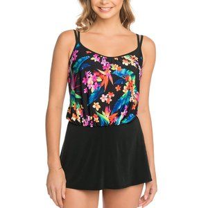 S O L D St. John's Bay Floral Swim Dress Size 12 Msrp $99.00 New